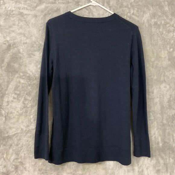 Banana Republic Extra Fine Merino Wool Pull over Sweater women’s size S Blue - Picture 3 of 9